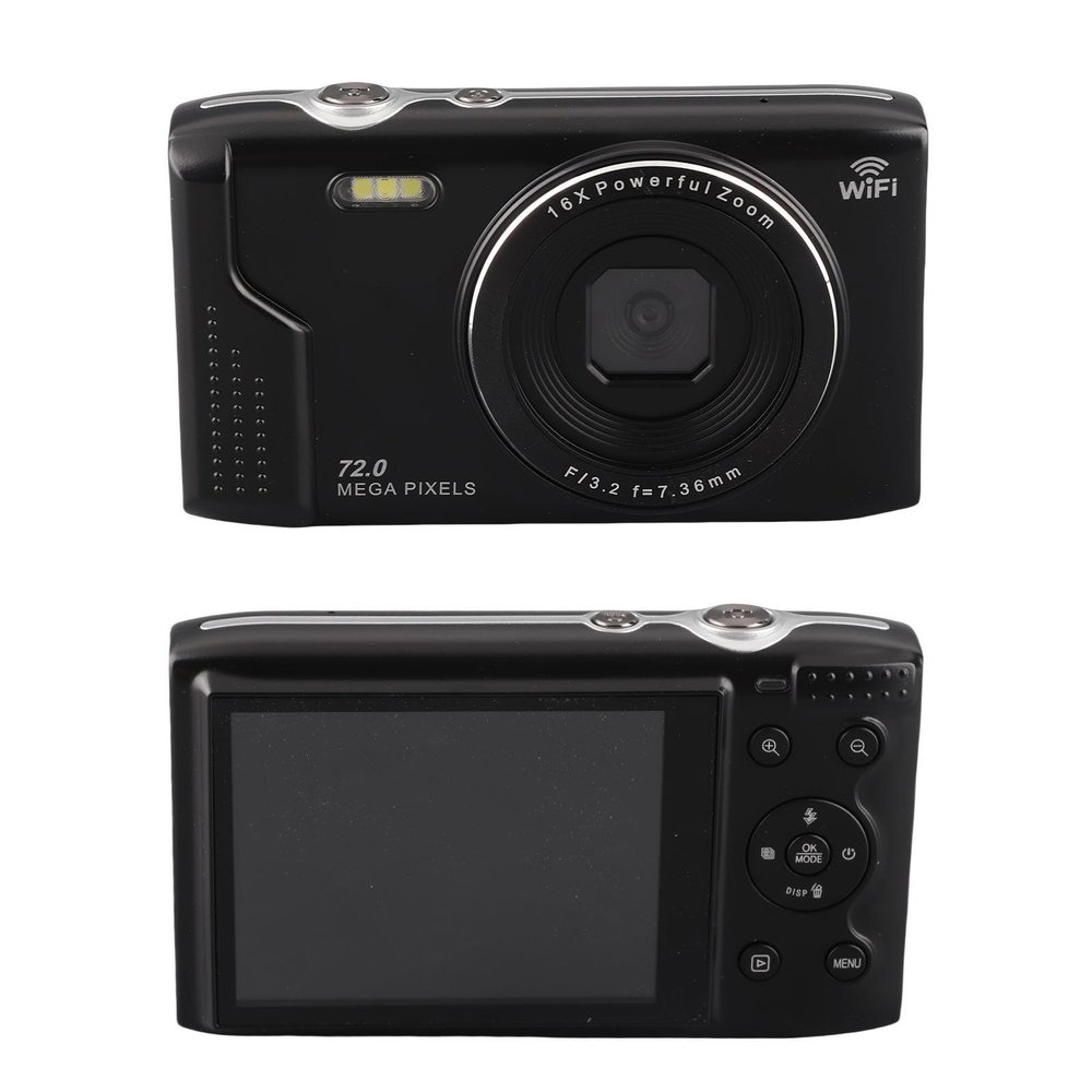 5K 72MP Digital Camera with WiFi & 16X Zoom - 2.8" LCD Vlogging Camera, Autofocus Portable Travel Camera for Photography Beginners & Content Creators (Black)