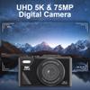 5K Digital Camera for Photography, 75MP Autofocus Vlogging Camera with 3 inch Flip Screen, 18X Anti-Shake Compact Camera for Travel and Daily Use (Black) view 2