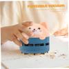 GRIRIW Cute Cartoon Mini Desktop Vacuum Cleaner Portable USB Rechargeable Handheld Dust Cleaner for Laptop Keyboard and Pet Hair Lightweight and Silent Design Dark Green view 3