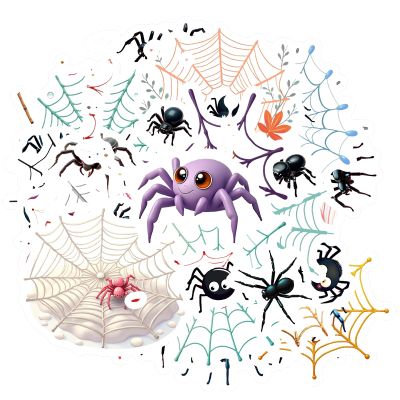 100Pcs Cute Spider Stickers,Waterproof Cartoon Animal Sticker for Spider Party Gift Adult Teen Water Bottle Laptop Phone Cases Scrapbooking