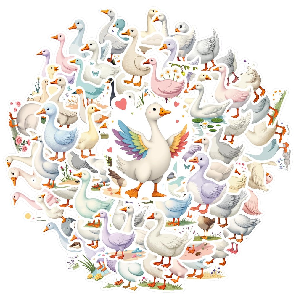 100Pcs Duck Stickers,Waterproof Cartoon Animal Sticker for Duck Party Gift Adult Teen Water Bottle Laptop Phone Cases Scrapbooking