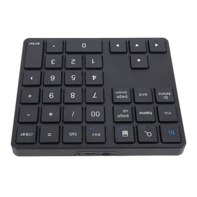 Wireless Number Pad, 35 Keys Bluetooth Numeric Keyboard with 2.4G Wireless Receiver for PC for OS X for Smartphone (Gray) (Black)