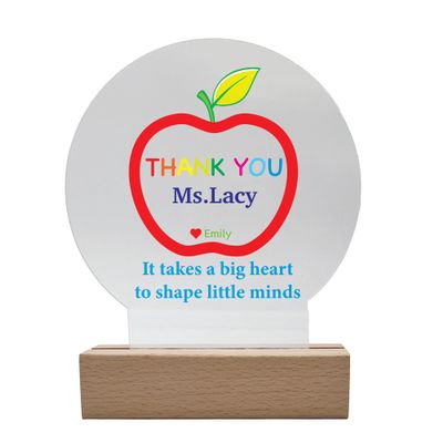 CHEERZEER CUSTOMIZE Teacher Appreciation Gift Personalized Night Light with Teacher & Student Name Custom Gift for Preschool, Daycare, Special Education, or Paraprofessional Teachers