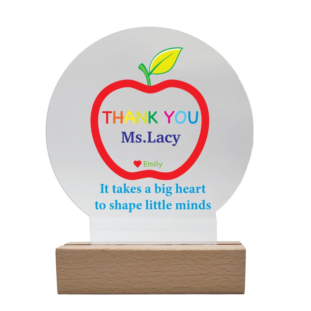 CHEERZEER CUSTOMIZE Teacher Appreciation Gift Personalized Night Light with Teacher & Student Name Custom Gift for Preschool, Daycare, Special Education, or Paraprofessional Teachers