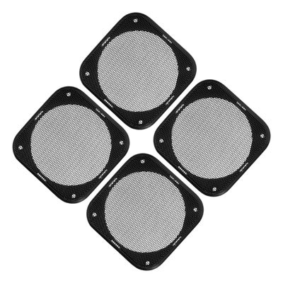 HAPINARY 4pcs Speaker Grill Cover Mesh for Car Audio Decorative Square Subwoofer Guard Replacement for Car Home Speakers