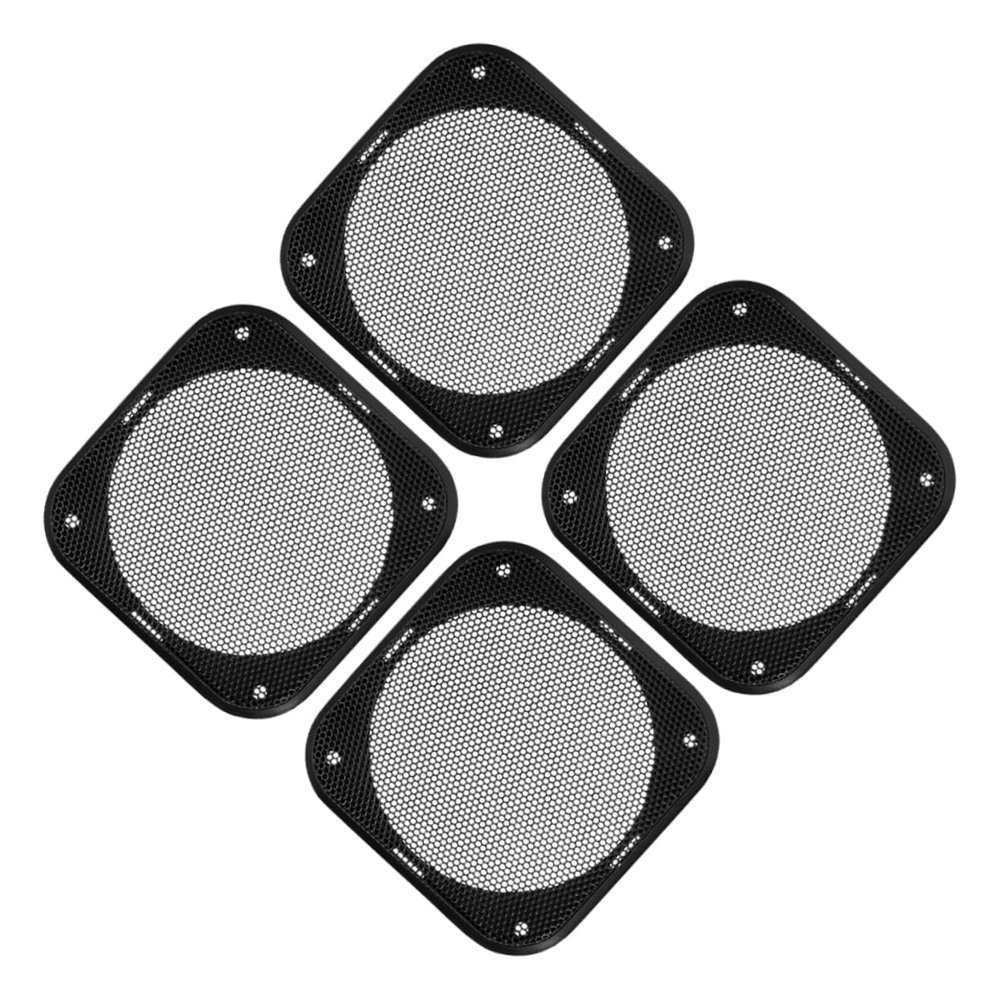 HAPINARY 4pcs Speaker Grill Cover Mesh for Car Audio Decorative Square Subwoofer Guard Replacement for Car Home Speakers