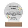 CHEERZEER CUSTOMIZE Difference Maker Gift Personalized Night Light with Name Appreciation Gift for Women, Volunteers, Nurses, Social Workers, Office Staff, or Administrative Professionals view 1