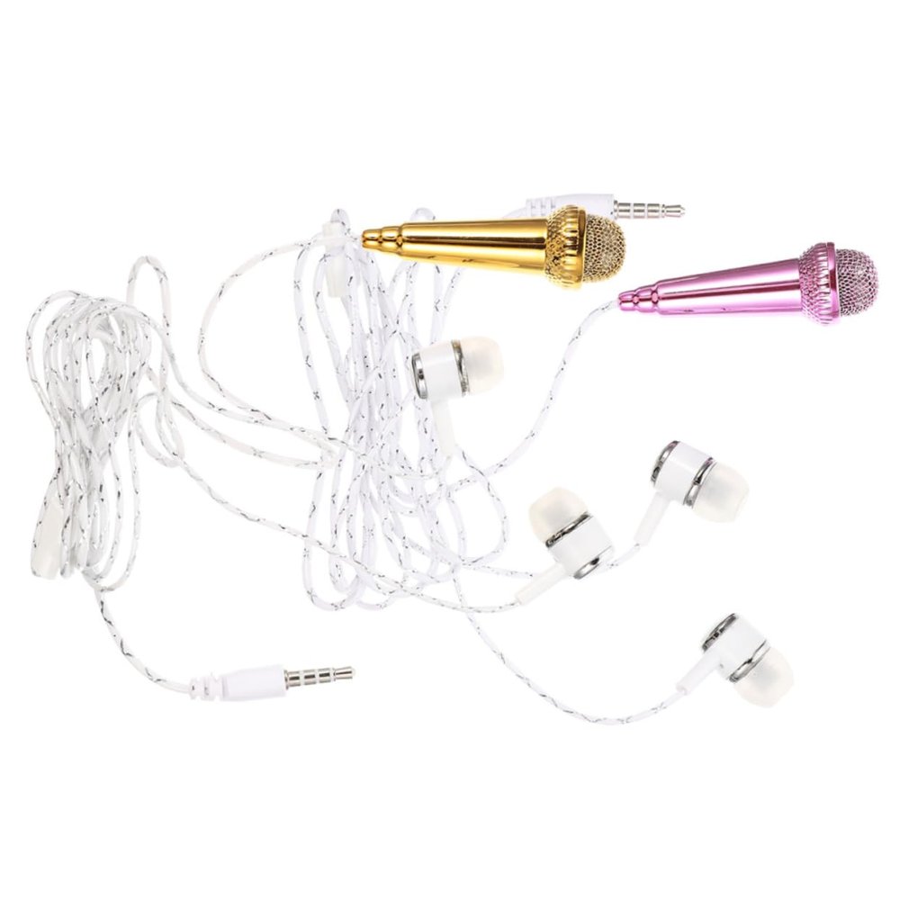 Abaodam 2pcs Miniature Microphone for Voice Recording Portable Vocal Mic with Design for Podcasting Singing Interviews and Live Streaming