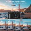4K/5K Digital Camera  75MP UHD Vlogging Camera for Photography & Video, WiFi, Autofocus, 3" Flip Screen, 18X Zoom  Compact Starter Kit (Black) view 2