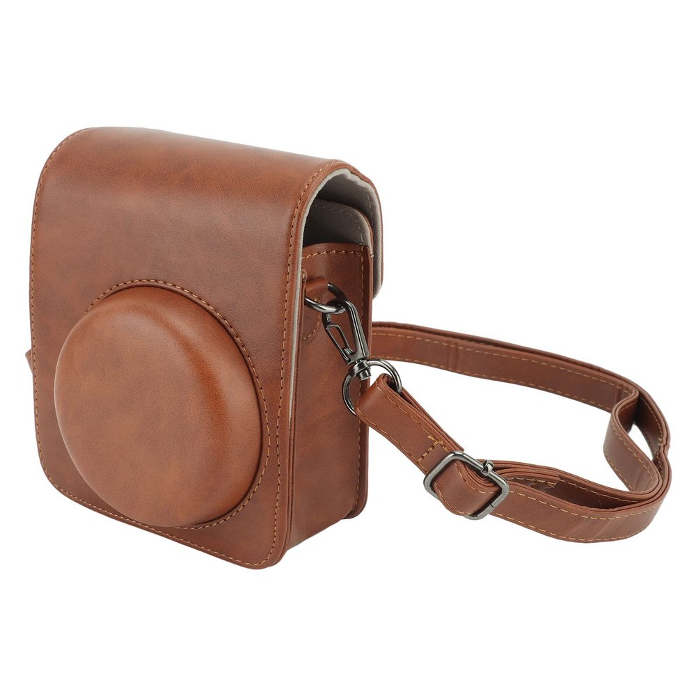 Akozon Protective Camera Case for Mini 40 PU Leather Bag Adjustable Shoulder Strap Photography (Brown)