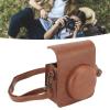 Akozon Protective Camera Case for Mini 40 PU Leather Bag Adjustable Shoulder Strap Photography (Brown) view 2