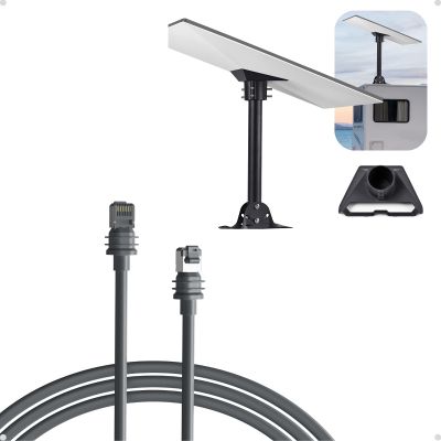 Adjustable Mounting Kit with Aluminum Pipe Adapter Pole Mount for Starlink Standard/Gen 3, Ethernet Cable for Starlink Standard/Gen 3 and Mini 5M/16.5FT
