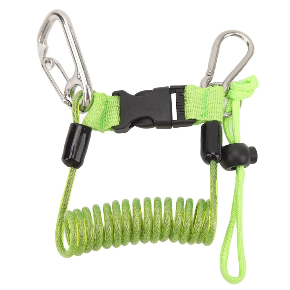Aramox Anti Lost Diving Camera Spring Rope Stainless Steel Convenient for Diving (Green)