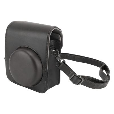 Akozon Protective Camera Case for Mini 40 PU Leather Bag Adjustable Shoulder Strap Photography (Black)