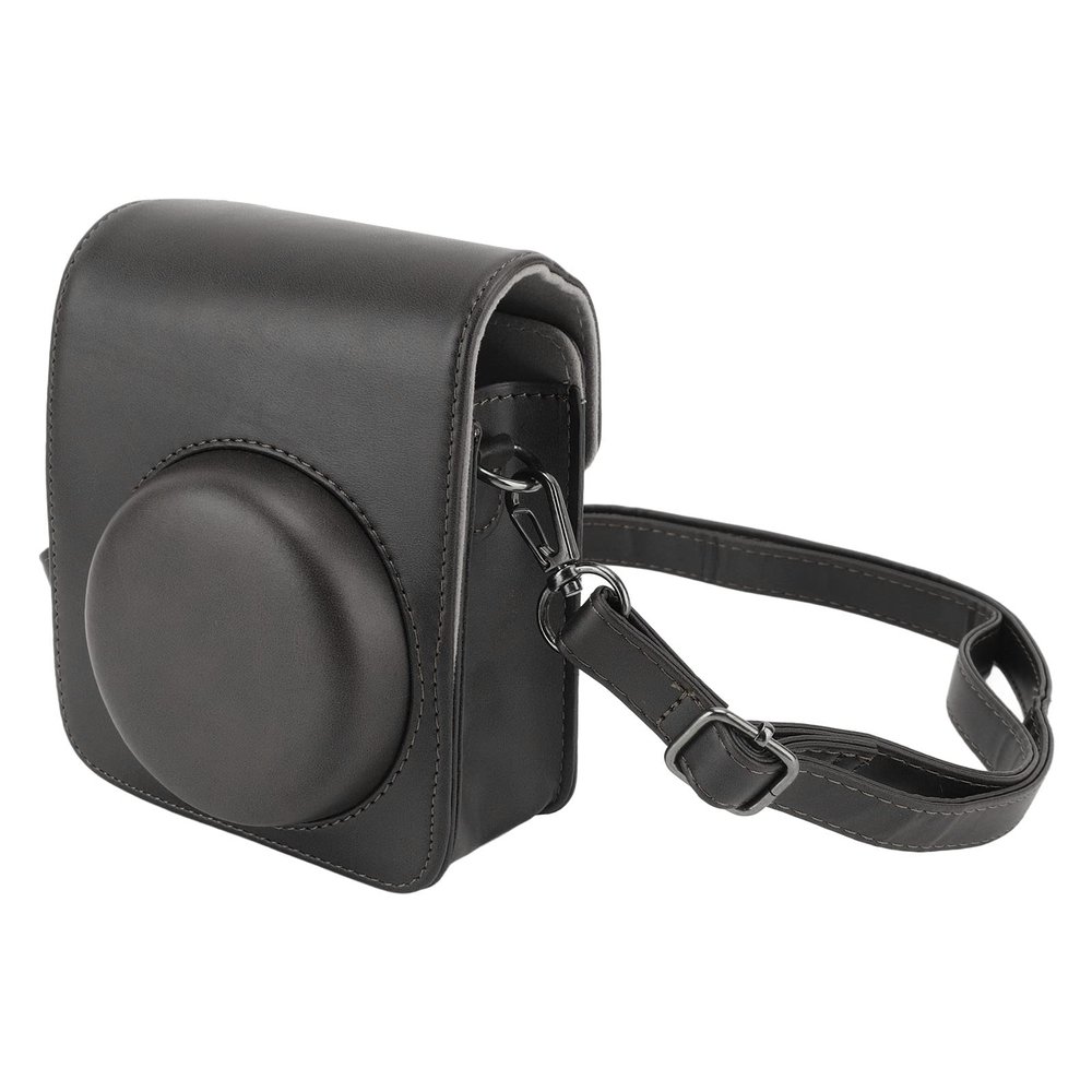 Akozon Protective Camera Case for Mini 40 PU Leather Bag Adjustable Shoulder Strap Photography (Black)