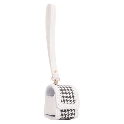 Akozon Stylish Plaid Pattern PU Protective Carrying Case with Hand Strap for PAL (White)