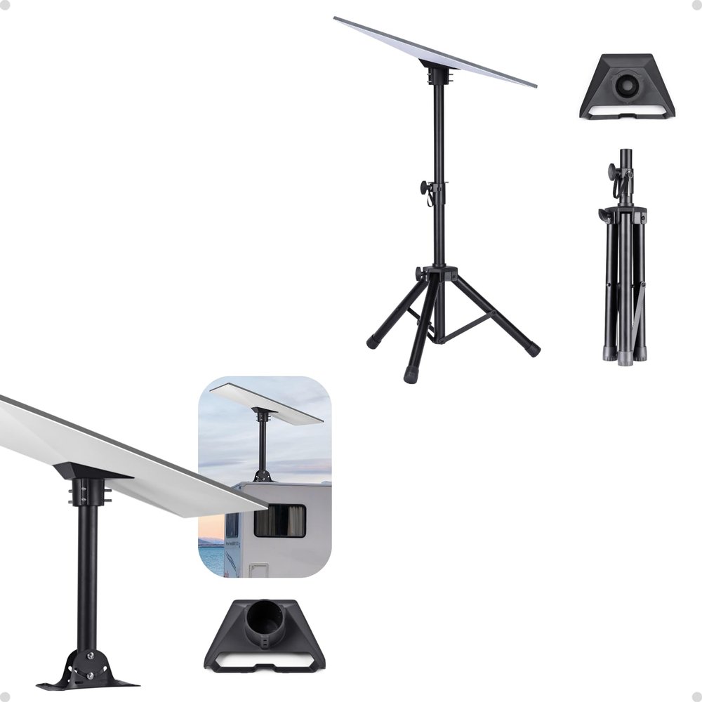 Adjustable Tripod Stand for Starlink Standard Gen 3, Stainless Steel with Aluminum Pipe Adapter, Adjustable Mounting Kit with Aluminum Pipe Adapter Pole Mount for Starlink Standard/Gen 3