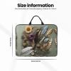 Feather Flower Printed Laptop Sleeve 16.5 * 12.2", Business and Casual Dual use, Suitable for Some laptops view 3