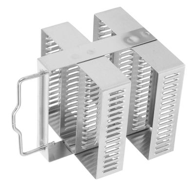 Alipis Stainless Steel Staining Rack for Microscope Slides Lab Jar Rack Drying Storage Box