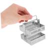 Alipis Stainless Steel Staining Rack for Microscope Slides Lab Jar Rack Drying Storage Box view 4