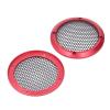 Qiilu Speaker Grill Guard Protector 2pcs Speaker Covers Black Round Speaker Grill Mesh Deco Ive Subwoofer with 8 Screws OD 97mm for Car Speakers (Red) view 2