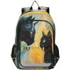ALAZA Two Black Cats Looking at Each Other School Backpacks Travel Laptop Bag Kids Bookbag for Girls Boys Teens Women Men view 1