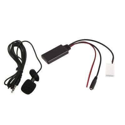 12Pin Car Radio RD4 Bluetooth Music Aux Audio Cable Adapter Replacement for C2 C3 C4 C5 C6 C8 (with Microphone)