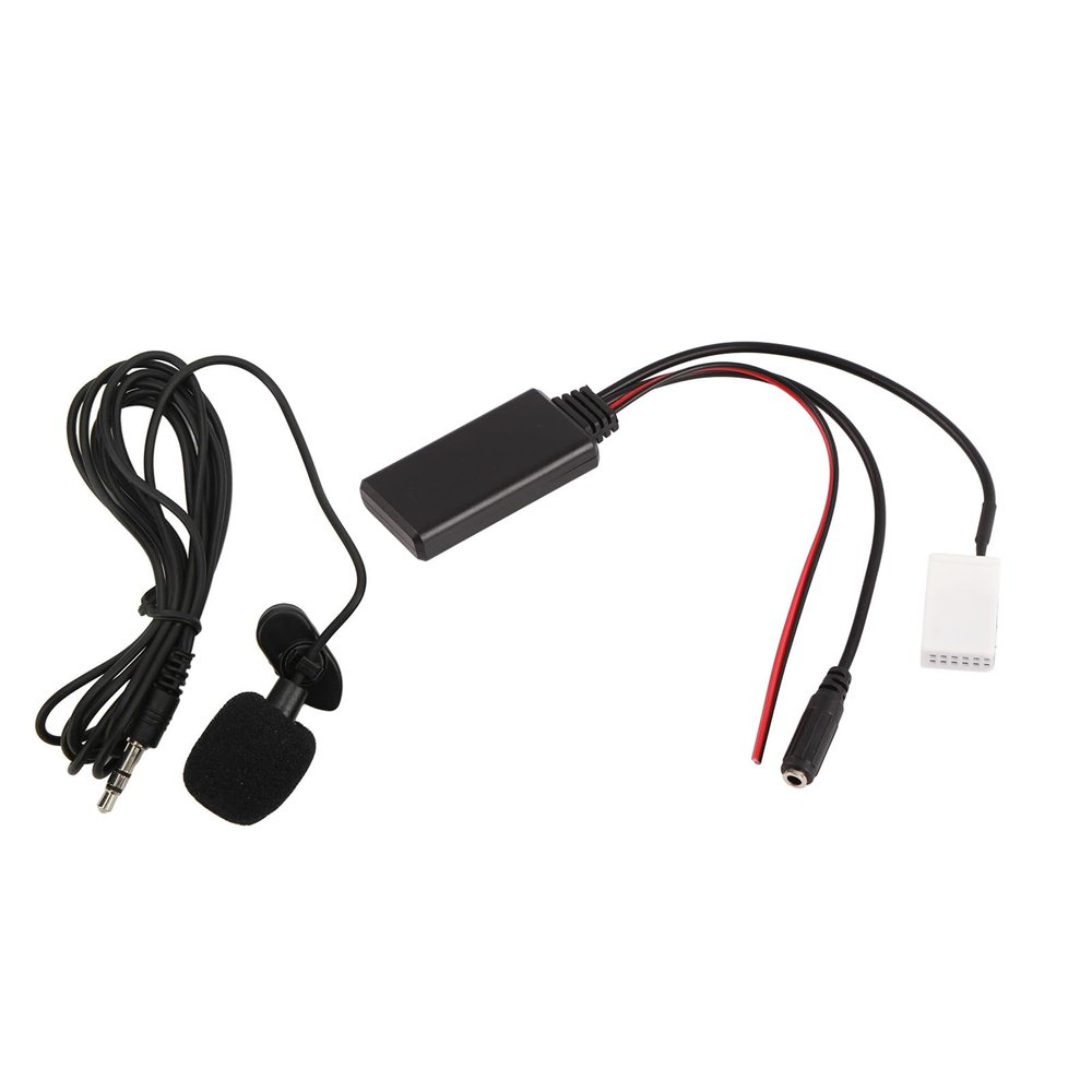 12Pin Car Radio RD4 Bluetooth Music Aux Audio Cable Adapter Replacement for C2 C3 C4 C5 C6 C8 (with Microphone)