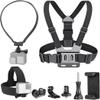 3-in-1 Selfie Mount Kit for Action Cameras, Chest, Head, and Neck Strap Mounts for Hands-Free Vlogging & Photography view 1