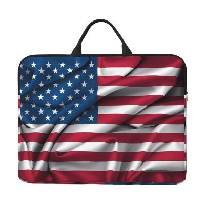 American Flag Patterned Laptop Sleeve (16.5x12.2 inches), Anti-Collision Protective Shell, Portable Handheld Design