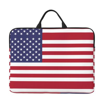 American Flag Patterned Laptop Sleeve (16.5x12.2 inches), Anti-Collision Protective Shell, Portable Handheld Design
