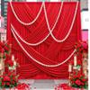 10ft12ft Red Backdrop Curtain for Wedding Parties, 2 Panels Wrinkle Free Polyester Photo Backdrop Drapes Back Drop Cloth for Memorial Day Birthday Photography Background view 2