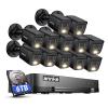ANNKE 2MP Security Camera System, 16CH 2MP Lite DVR Recorder with AI Motion Detection, 12x 1080P (19201080) Add-on Wired Black Cams with Smart Color Night Vision, IP67, 3.6mm Lens, 6TB Hard Drive view 1