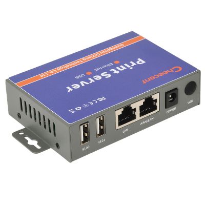 Network Ethernet to USB Print Server (NOT Plug&Play), Non-WiFi Version, 2 Port Print Server for USB Printer, Convert USB Printer to Ethernet Networking - Windows Mac Linux Compliant - CR102