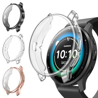 Fintie 3 Packs Screen Protector Case Compatible with Garmin Venu 3S (41mm), Soft TPU Plated Bumper Full Cover Protective Cases [Scratch-Proof], Black/Rose Gold/Clear