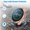 Fintie 3 Packs Screen Protector Case Compatible with Garmin Venu 3S (41mm), Soft TPU Plated Bumper Full Cover Protective Cases [Scratch-Proof], Black/Rose Gold/Clear view 3