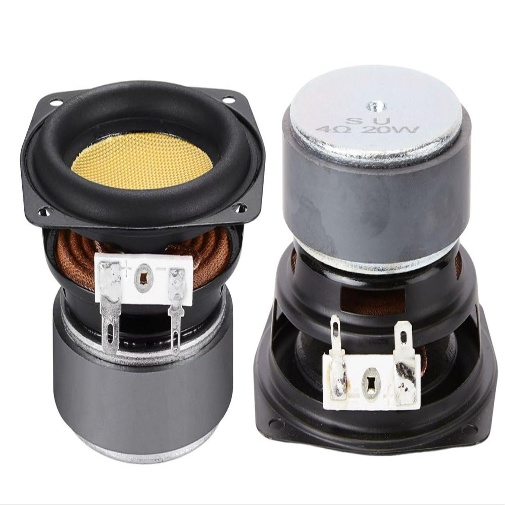 honselia 3 inch Woofer Speaker, 2Pcs 20W 4Ohm Speakers Cone for DIY Woofer Speaker Car Audio Subwoofer Stereo Loudspeaker Systems