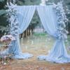 10ft x 10ft Baby Blue Backdrop Curtains, Wrinkle-Free Sheer Chiffon Fabric Photo Backdrop Draping Fabric for Wedding Arch Baby Shower Gender Reveal Photography Decorations view 1