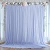 10ft x 10ft Baby Blue Backdrop Curtains, Wrinkle-Free Sheer Chiffon Fabric Photo Backdrop Draping Fabric for Wedding Arch Baby Shower Gender Reveal Photography Decorations view 2