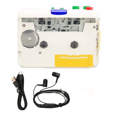USB Cassette to MP3 Converter, Portable Tape Player for Laptops, Car Speakers with 3.5mm Jack, True Stereo, Plug and Play