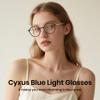 Cyxus Titanium Round Blue Light Blocking Glasses Men Women Computer Gaming Glasses UV400 glasses 8254 Black view 2