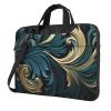 Peacock Feathers in Teal and Gold Laptop Bag Laptop Case 15.6 Inch Computer Bags Padded Sleeve Cover for Women Men view 1