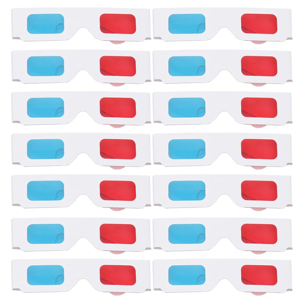 DOITOOL 50pcs Red Blue 3D Anaglyph Glasses Cardboard Movie Glasses for Stereoscopic Films for Home Use Compatible Stereoscopic Content