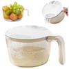 Rice Strainer, Safe Plastic Rice Washer Strainer Bowl with Drain Lid, 7.1x3.4" Rinser with Handle for Vegetable Fruit Grains Bean, Small, Food Strainers view 1
