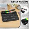 LCZNXJJY Movie Directors Clapboard 11.89.84" Acrylic Film Clapper Board,Photography Video TV Cut Action Scene Blank Clapper,Professional Dry Erase Film Slate for Film Fans (Black-Colorful Stripes) view 4