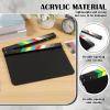 LCZNXJJY Movie Directors Clapboard 11.89.84" Acrylic Film Clapper Board,Photography Video TV Cut Action Scene Blank Clapper,Professional Dry Erase Film Slate for Film Fans (Black-Blank Board) view 4