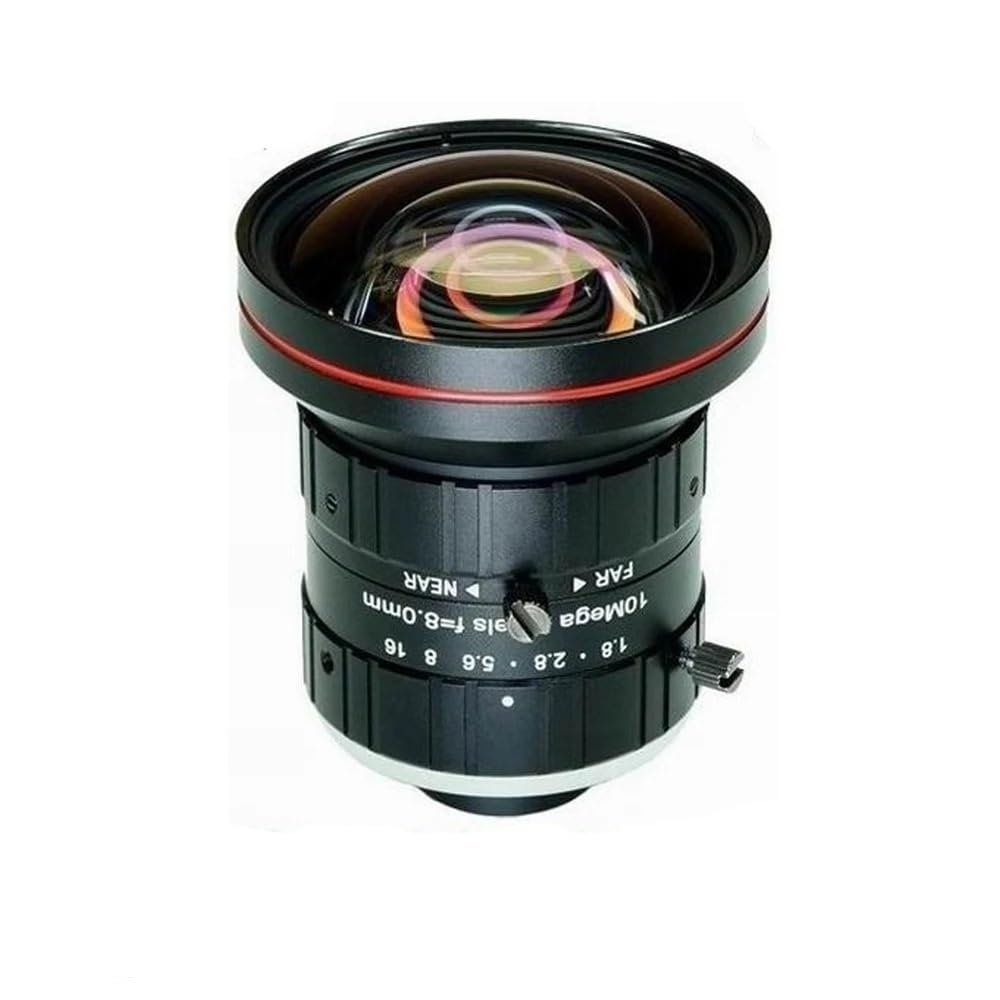 HD Industrial Lens 8mm 100,000 Pixel C-Mount Manual Iris Focus Aperture F1.8 to F16 1 Inch for Surveillance Security IP Cameras