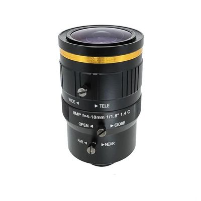 HD 4K 8 Megapixel C-Mount Varifocal CCTV Lens 4-18mm Aperture F1.4 Format 1/1.8 for Surveillance Security Cameras