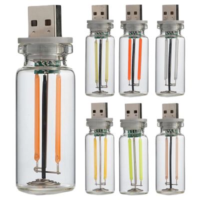 7 Pieces USB LED Car Interior Atmosphere Lamp Decoration Car Interface Charging Night Light for Hallway/Car/Bedroom