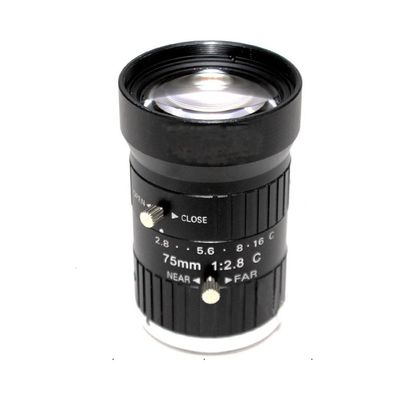 8MP CCTV Camera Lens 75mm C-Mount Manual Iris Focus F2.8 Aperture 1 Inch Image Format Security Camera Industrial Lens
